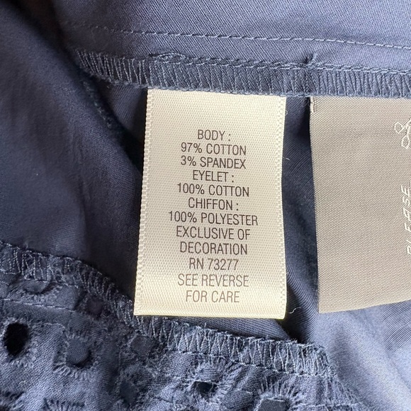 Simply Vera Vera Wang navy sleeveless A line midi dress size Small button front - Picture 6 of 8